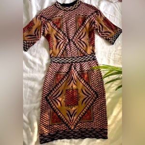 😍🥰 MISSONI dress Sardinia diamond pattern knit rare 8 Intarsia